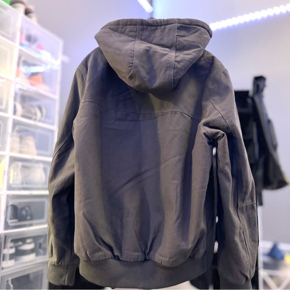 Levi's Strauss Sherpa Lined, Hooded, Canvas Jacket in Olive - Picture 3 of 5